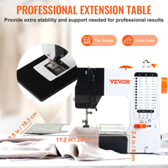 Bostome portable sewing machine with 38 stitches, extension table, and foot pedal for easy use.