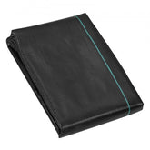 Heavy duty black woven polypropylene weed barrier fabric rolls, measuring 3x100 feet.