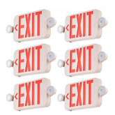 Bostome LED exit sign with red letters, emergency lights, and battery backup for visibility.
