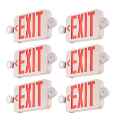 Bostome LED exit sign with red letters, emergency lights, and battery backup for visibility.