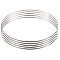 Bostome 83.5" carbon steel meat bone band saw blades in a 5-pack, designed for tough cuts.