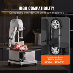 Five 51.2" carbon steel meat bone band saw blades in rust-proof packaging for easy storage.