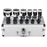 Bostome 11-piece diamond core drill bit set in sizes 6-65mm, stored in a silver aluminum case.