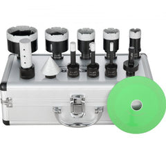 Bostome diamond core drill bit set with 8 pieces and aluminum storage case for tile drilling