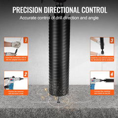 2.5-inch wet/dry diamond core drill bit for concrete with 9.5-inch depth and 5/8"-11 thread.
