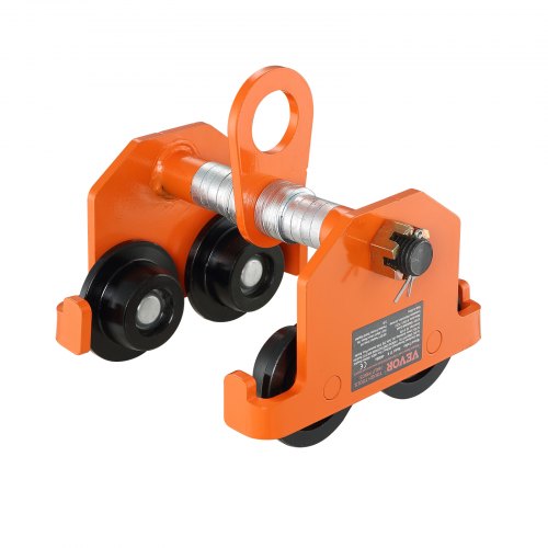 Bostome 3 ton push beam trolley with adjustable width and heavy-duty alloy steel construction.