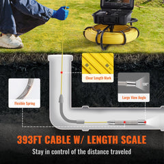 Bostome 9-inch sewer camera with 720p display and 393 ft cable for pipe inspections.
