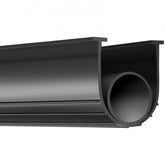 Black 16-foot U-shaped garage door bottom seal with O-ring for insulation.