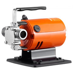 Orange Bostome 120V water transfer pump with black handle, silver fittings, and black base.