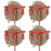 Bostome 5/16" ratchet chain load binder kit with chains and forged hooks for secure cargo handling.