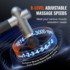 Bostome massage gun with 8 adjustable speeds from 1514 to 3000 rpm for muscle relaxation.