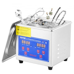 Bostome 1.3L ultrasonic cleaner with digital timer and stainless steel tank for jewelry and parts.