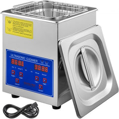 Digital ultrasonic cleaner with a 2L stainless steel tank and user-friendly digital controls.