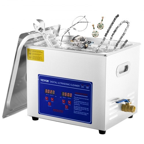 Bostome 10L ultrasonic jewelry cleaner with 40kHz stainless steel tank, timer, and heater.