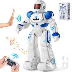 Bostome RC robot toy for kids, 10.43 inches tall, with gesture control and programmable moves.