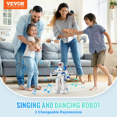 A 10.43-inch tall RC robot toy for kids with gesture control, singing, and dancing features.
