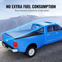 Bostome Roll Up Truck Bed Tonneau Cover for Dodge Ram with thick PVC and aluminum support rods.