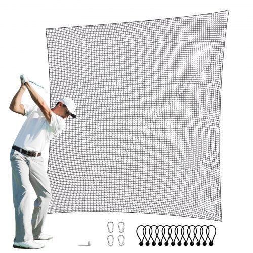 Bostome 10x10ft golf practice hitting net made of durable nylon for multi-sport use.