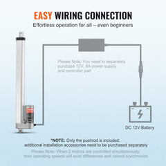 Bostome 12V linear actuator with 12-inch stroke and IP54 protection for heavy loads.