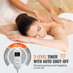 Bostome massage table warmer pad in soft fleece with 8 heat settings and a timer.