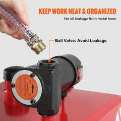 Bostome 30 gallon fuel caddy with electric pump and durable wheels for easy transport.