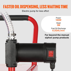 Bostome 30-gallon fuel caddy with electric pump and durable wheels for easy fuel transfer.