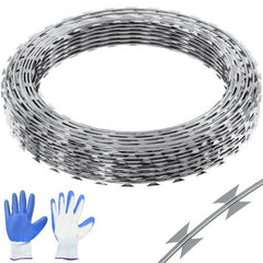 Bostome galvanized razor barbed wire rolls with sharp blades for garden security.