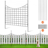 Metal garden fence in a 5-pack, 36.6 inches high and 12 feet long, with sharp stakes for easy setup.