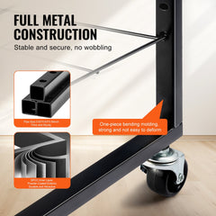 Black wheeled art drying rack with 25 removable shelves for efficient organization.