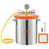 Bostome 3 gallon vacuum chamber with tempered glass lid and 304 stainless steel construction.