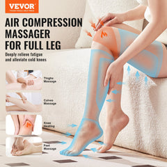 Bostome full leg air compression massager with knee heating, showing leg coverage and massage features.