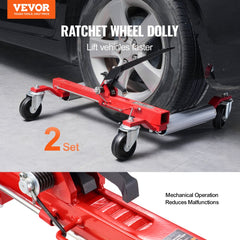Bostome Heavy Duty Wheel Dolly 2-Pack with 1500 lbs capacity and swivel casters for easy movement.