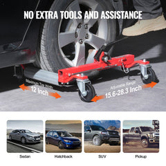 Bostome Heavy Duty Wheel Dolly 2-Pack with 1500 lbs capacity and 4-inch swivel casters.