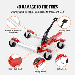 Bostome Heavy Duty Wheel Dolly 2-Pack with 1500 lbs capacity and 4-inch swivel casters.