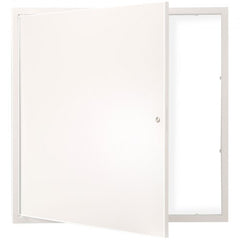 Bostome 16x16-inch galvanized steel access panel with a paintable white surface and cam latch lock.