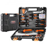 Bostome 132-piece household tool kit in a black case with orange accents, including screwdrivers, wrenches, hammer, and bits.