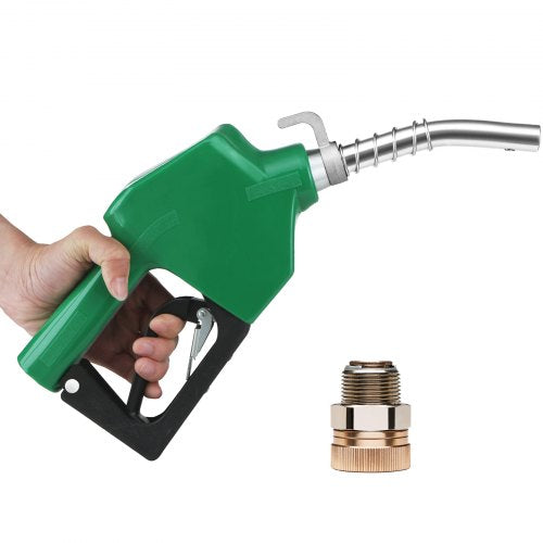 Green automatic diesel fuel nozzle with 3/4" NPT inlet, 13/16" spout, and 11 GPM flow rate.