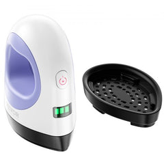 A compact, portable heat press machine with three temperature settings and a heat-resistant base.