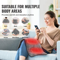 Bostome weighted heating pad with massaging heat, vibration, and ultra-soft velvet fabric.