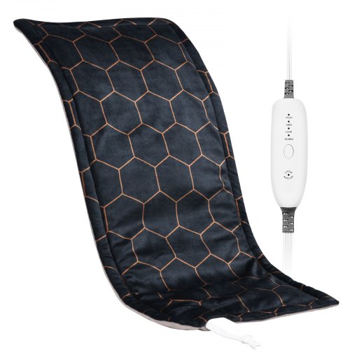 Bostome weighted far infrared heating pad, 12x24 inches, with soft fleece and adjustable heat levels.
