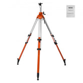 Aluminum tripod stand with adjustable height from 45 to 114 inches and 5/8"-11 threaded mount.
