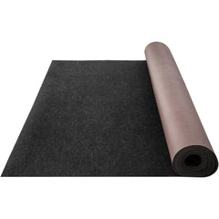 Charcoal black marine carpet measuring 6x13 ft with waterproof TPR backing and non-slip surface.