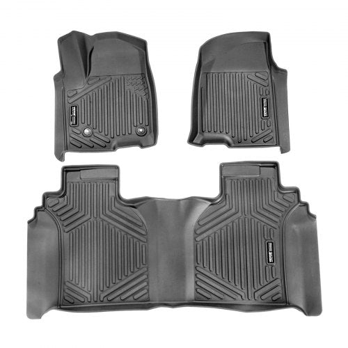 Bostome TPE floor mats designed for 2019-2024 Chevy Silverado and GMC Sierra interiors.
