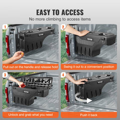 Lockable ABS storage box for Ford F-150, designed for secure organization with multiple compartments.
