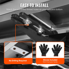 Bostome 6-inch stainless steel running boards for 2015-2023 Ford F150 Crew Cab with non-slip surface.