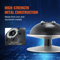 A black and silver go-kart drive clutch made from iron and aluminum metals.