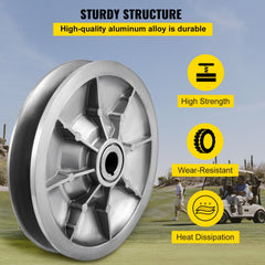 Silver high-torque driven clutch for Club Car golf carts, shown with durable aluminum alloy structure.