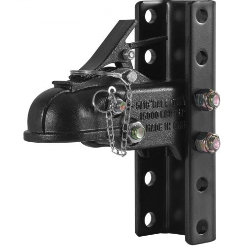 Heavy duty cast iron trailer coupler kit with a 15,000 lbs towing capacity and quick-release design.