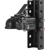 Heavy duty cast iron trailer coupler kit with a 15,000 lbs towing capacity and quick-release design.