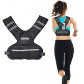 Adjustable weighted vest in neoprene, suitable for men and women, with reflective stripes.